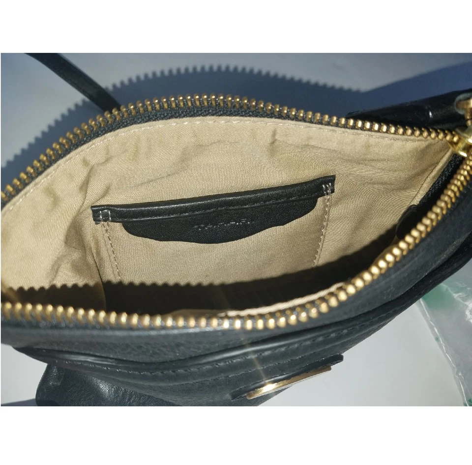 TAHARI BOLSO BANDOLERA MUJER CUERO NEGRO MONEDERO 7.5" X 5.5" X 1.5" NUEVO Foto 4 de 4