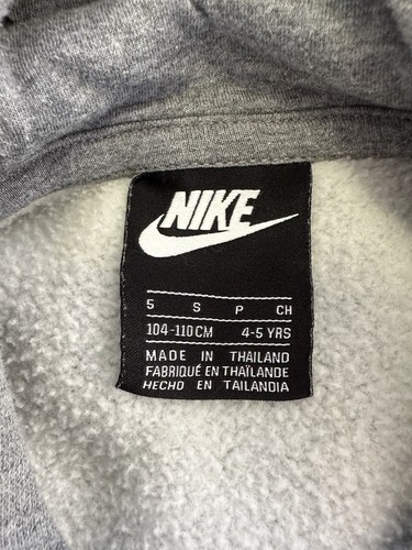 Nike Hooded Sweater Boys Size Small 4-5 years Pullover Hoodie Gray Pocket - Picture 3 of 7