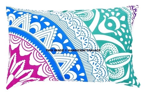 Ombre Mandala Meditation Ethnic Cushion Cover Indian Cotton Pillow Case Sham - Picture 2 of 15