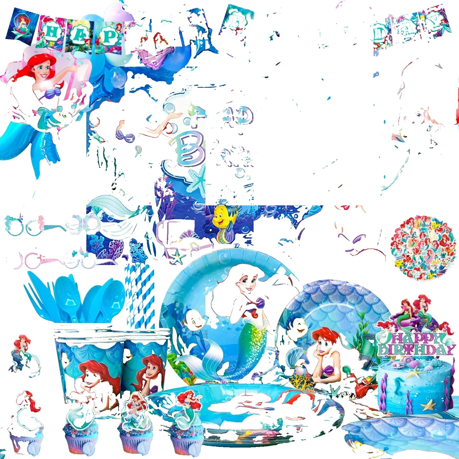 La Sirenita fiesta papel vajilla Juegos