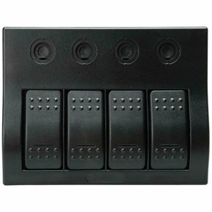 Details About Amarine Made 12v Dc 4 Gang Rocker Switch Panel With Green Led Amp Circuit Breaker