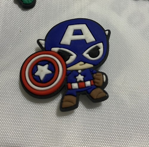 Marvel Croc, Charms Lot Of 4 Hulk, Iron Man, Captain America, Rare Wolverine  - Picture 5 of 6