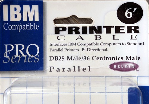 DB25 Male Pro Series Parallel Printer Cable 6' IEEE 1284 Belkin F2A036-06 NIP - Picture 4 of 8