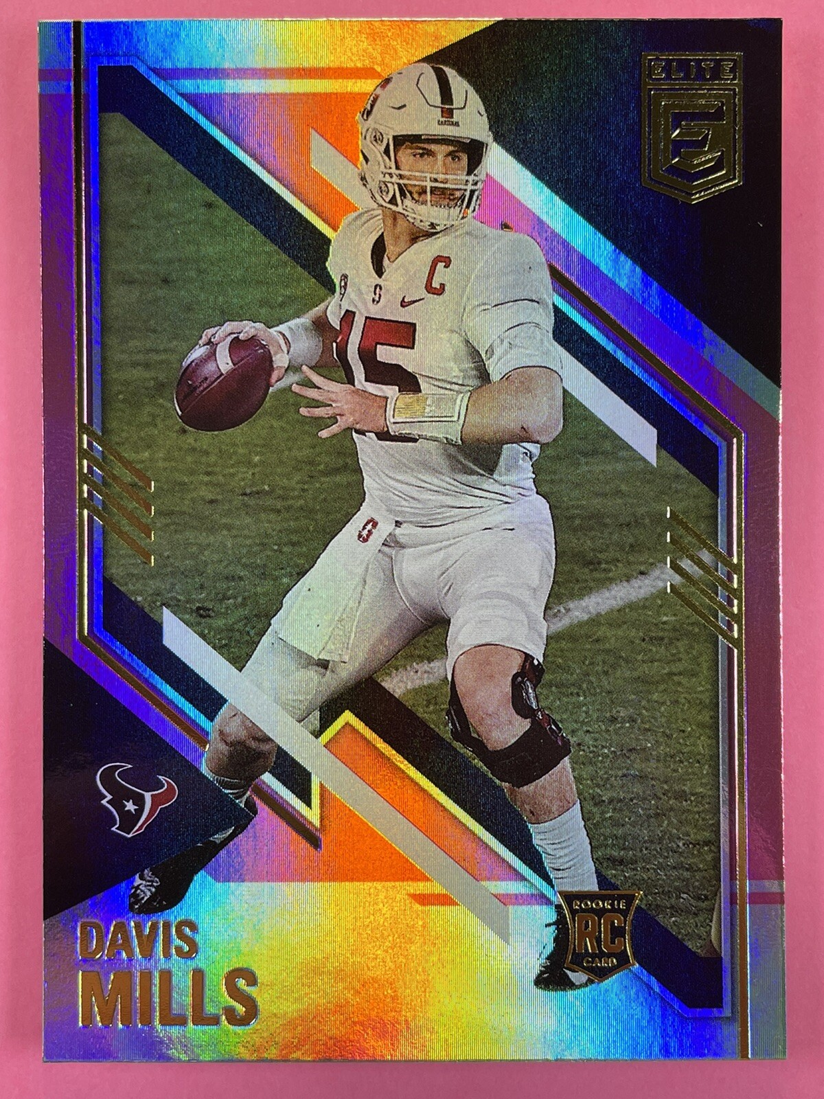 2021 Panini - Donruss Elite Davis Mills #168 Pink Foil Parallel Rookie RC