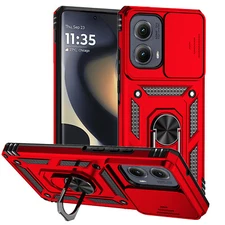 Armor Ring Stand Phone Case Cover Screen Protector For Motorola Edge (2024)