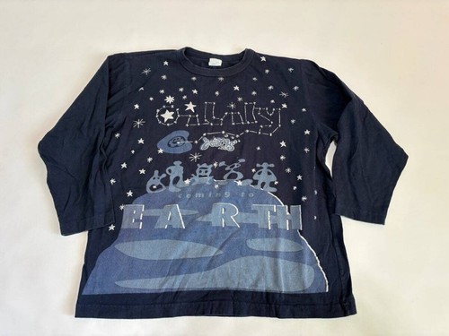 T-Shirt Oiliy Gr. 140 US 10 dunkelblau Space Star Alien Earth B37