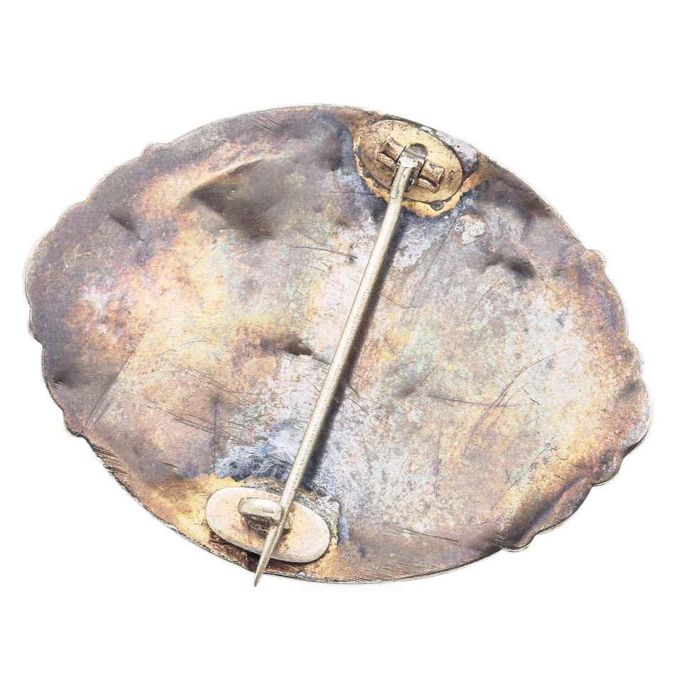 Broche antigo folheado a ouro camafeu concha - Imagem 4 de 4