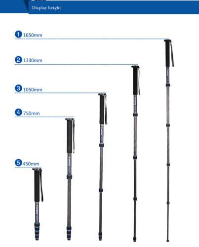Manbily Foldable Carbon Fiber Monopod with Stand Base Kit Mount for DSLR Camera - Picture 4 of 10