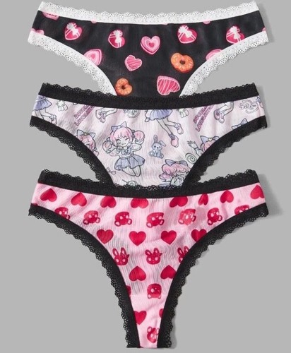 Womens Size 6-8-10-12-14-16 Gamer Gothic Anime Thong Knickers Underwear S M L XL - Picture 30 of 51