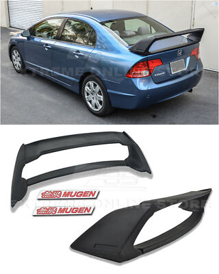 For 06 11 Civic Sedan Mugen Rr Style Abs Plastic Rear Spoiler W 2x Red Emblem Ebay