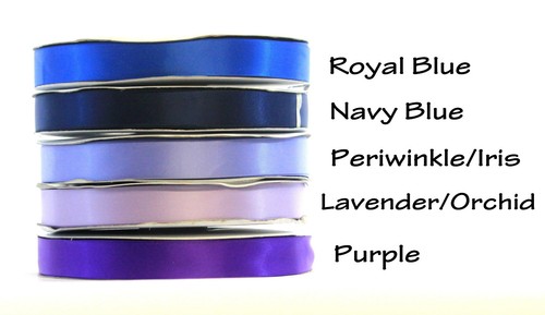 Double Face PURPLE 100% Polyester Satin Ribbon Assorted Sizes - Picture 2 of 3