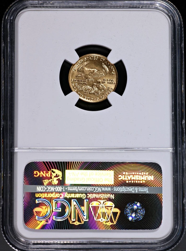 American Eagle 1988 dorado $5 NGC MS69 etiqueta marrón - stock Foto 4 de 4