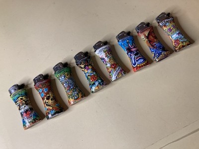 Ed Hardy lighters lot of 8 refillable y2k Mini Curve