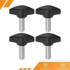 4pcs - M8 x 20mm Male Thread Tee Wing Knobs Thumb Screw Clamping Knob Grip Black