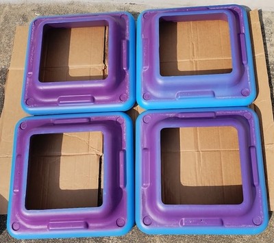 Lot of 4 The Step Original Aerobics Platform Purple 16'' x 16'' Risers Only