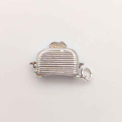Vintage 925 Sterling Silver Toaster Charm Pendant - Picture 1 of 3