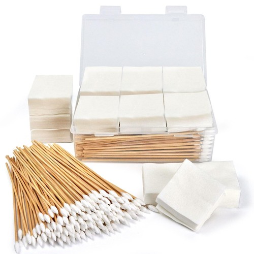 Gun Cleaning Supplies in Storage Box, 200pcs 6" Swabs and 300pcs 2"x2" Patche...
