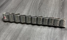 Vintage NOS Duro Indestro 1/2 Drive Shallow 12 Point LARGE Metric Set 22mm-32mm