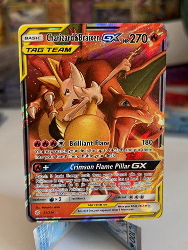 Pokémon TCG Charizard & Braixen GX 22/236 Cosmic Eclipse Holo HP270