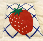 VTG Red/Ivory/Blue Strawberry with Stripe Border 7"x 7" Potholder — photo 4