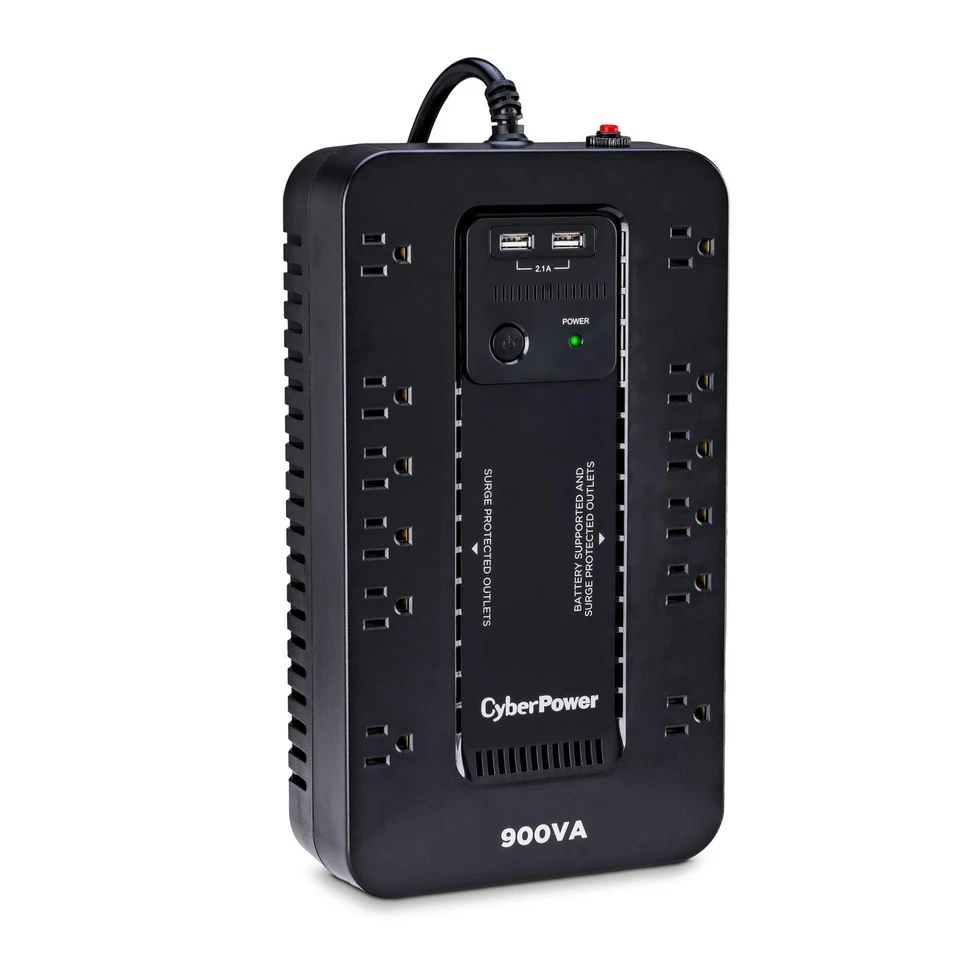 ST900U Standby UPS System, 900VA/500W, 12 Outlets, 2 USB Charging Ports, Comp... - Image 3 of 4