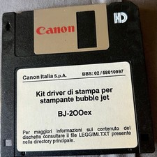 Kit Driver di stampa Floppydisk 3,5”-Per Stampante Canon BUBBLE Jet BJ-200 ex.