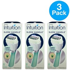 Schick Intuition Sensitive Care Sleek Handle Razor with Organic Aloe 3 Pack Bund