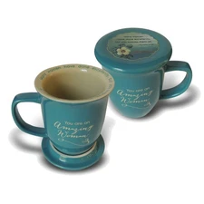 Abbey Gift Amazing Woman Ceramic Mug and Coaster Set, multicolor, "4 1⁄2 b