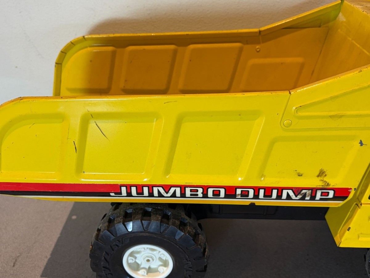 Vintage 1970s 1980s Nylint Jumbo Dump Truck Yellow Metal Steel