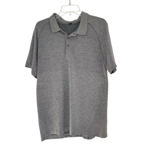 Lululemon Men’s Metal Vent Tech Polo Shirt Gray Size L Short Sleeves - Picture 2 of 13