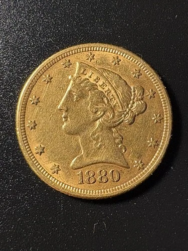 1880 Liberty Head Half Eagle $5 Dollar Gold Coin AWESOME LOOKING COIN