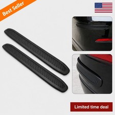 2pcs Car Bumper Corner Guard Protector Strip Carbon Fiber Rubber Black 2pcs Car Bumper Corner Guard Protector Strip Carbon Fiber Rubber Black