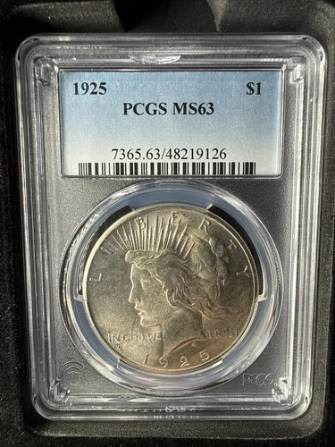1925 P PCGS MS63 Peace Silver Dollar $1 US Mint Coin