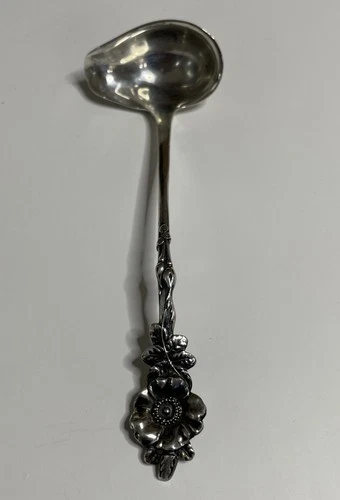 Reed & Barton Sterling Silver Harlequin Wild Rose Cream/Sauce Ladle 5 1/4” 29g