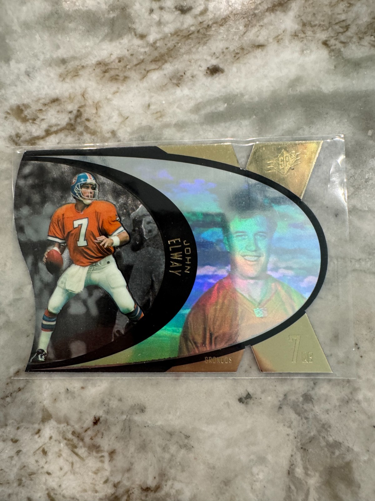 John Elway 1997  SPX Gold Parallel Die-cut #SPX23 Denver Broncos