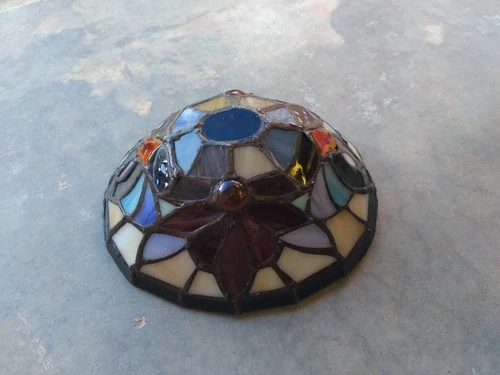 Vintage Turtle Shell Stain Glass READ Tiffany Style
