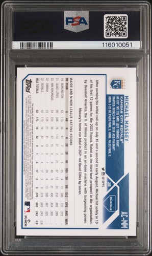 Autógrafo Topps 2023 actualización cromada #ACMM Michael Massey autógrafo RC PSA 9 - Imagen 2 de 2