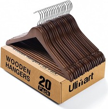 Wooden Hangers 20 Pack,Clothes Hanger Daily Used,Coat Hanger Closet,Heavy Duty