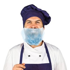 Blue Disposable Beard Nets Polypropylene Elastic Band 1000 Count 18 in