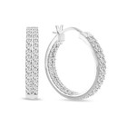 $3999-2CTTW💥 NATURAL Diamond INSIDEOUT HOOP EARRINGS💥SOLID WHITE GOLD💥7.6GR — photo 10