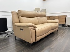 DFS Wren Power Recliner 3 Seater Sofa In Taupe Leather