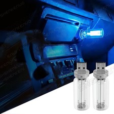 2PCS Car USB Night Light Touch Dimmable Mini Ambient Lamp Blue for Vehicle Home