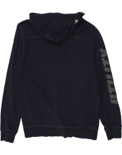 DIADORA Mens Graphic Zip Hoodie Sweater XL Navy Blue Cotton BX14 - Picture 2 of 3