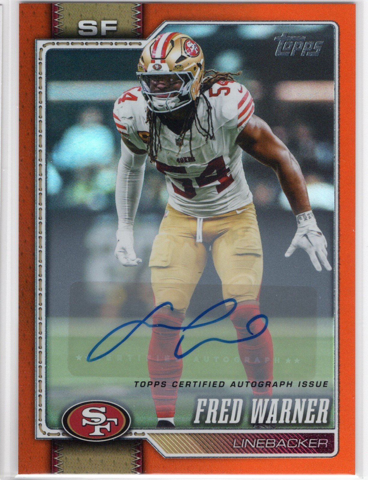 2026 Topps Real One Autographs Orange #184 Fred Warner 49'ers 04/25