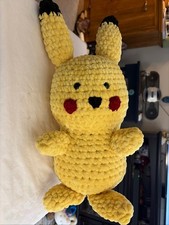 Handmade Crochet Pokemon Pikachu Plush Stuffed Animal MED 18  