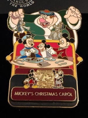Disney Pin LE 2000 Mickey Christmas Carol 75th Anniversary DLR 2004