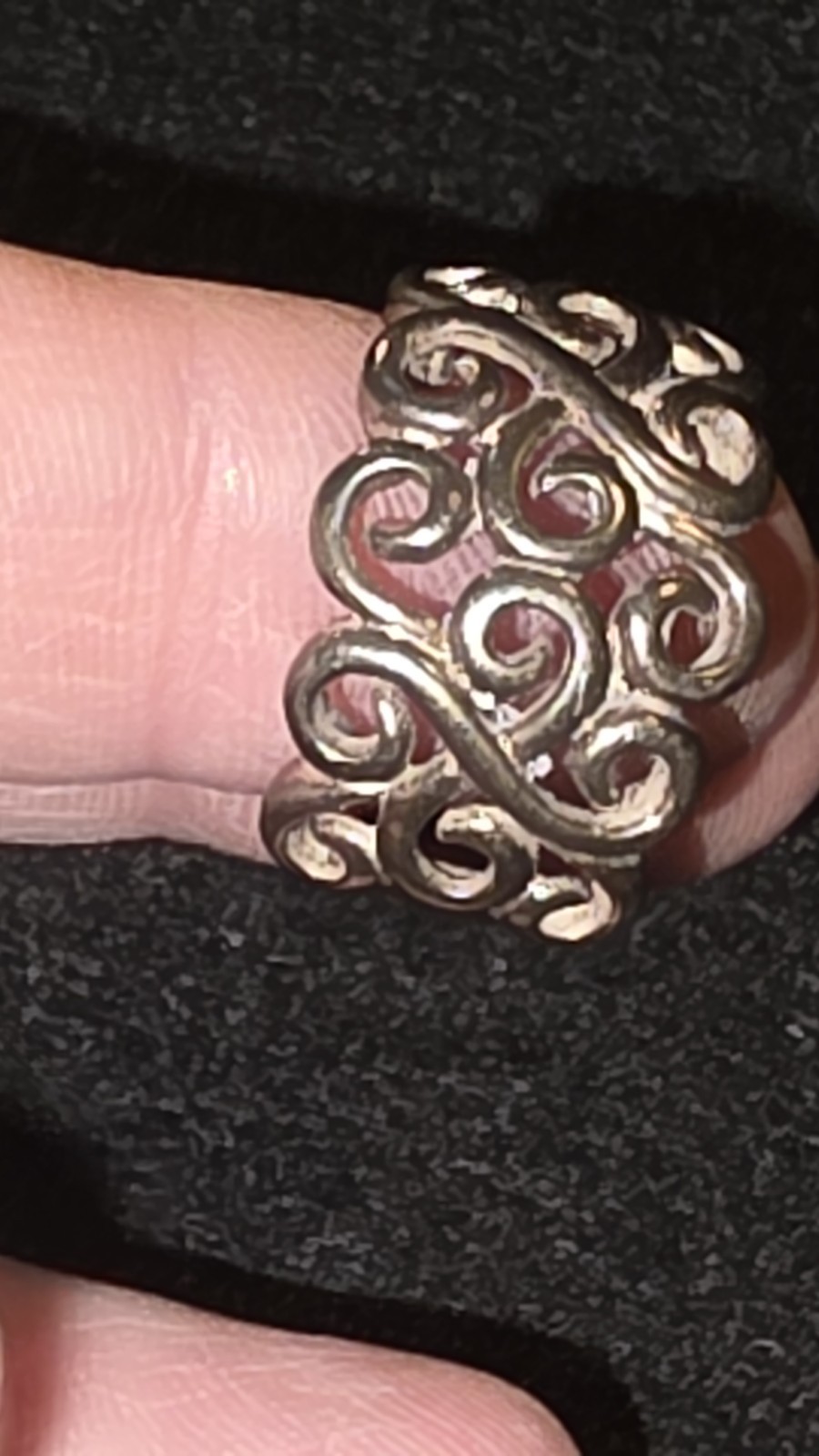 Size 6 Sterling Silver Ring Scroll Pattern - image 3
