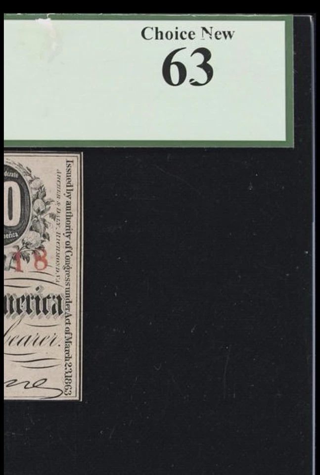 T-63 1863 Confederate States 50 Cents 50c Civil War Banknote Currency, PCGS 63 - Image 4 of 4