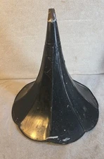 Small VICTOR DISC PHONOGRAPH 15"wide MORNING GLORY HORN 14" Projection Edison 