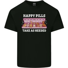 Camiseta de algodón ligero Happy Pills antidepresivos perros para hombre
